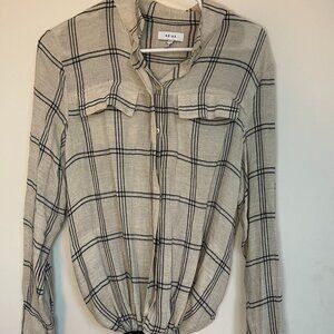 Reiss Tyler Shirt Women's 2 Plaid Button Up Wool Blend Pockets